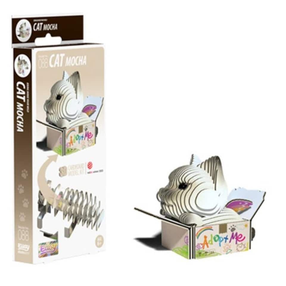 image 1 of Eugy Cat Mocha 3D Craft Kit