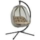 image 1 of Outsunny Folding Hanging Egg Chair w/ Cushion and Stand for Indoor Brown