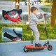 image 6 of HOMCOM Folding Ride on Powered Scooter w/ Warning Bell for Age 6-14 Years, Red