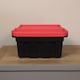 image 5 of 11L Black and Red Small Tuff Stackable Storage Box with Lid and Carry Handles | Multi | Black / Red