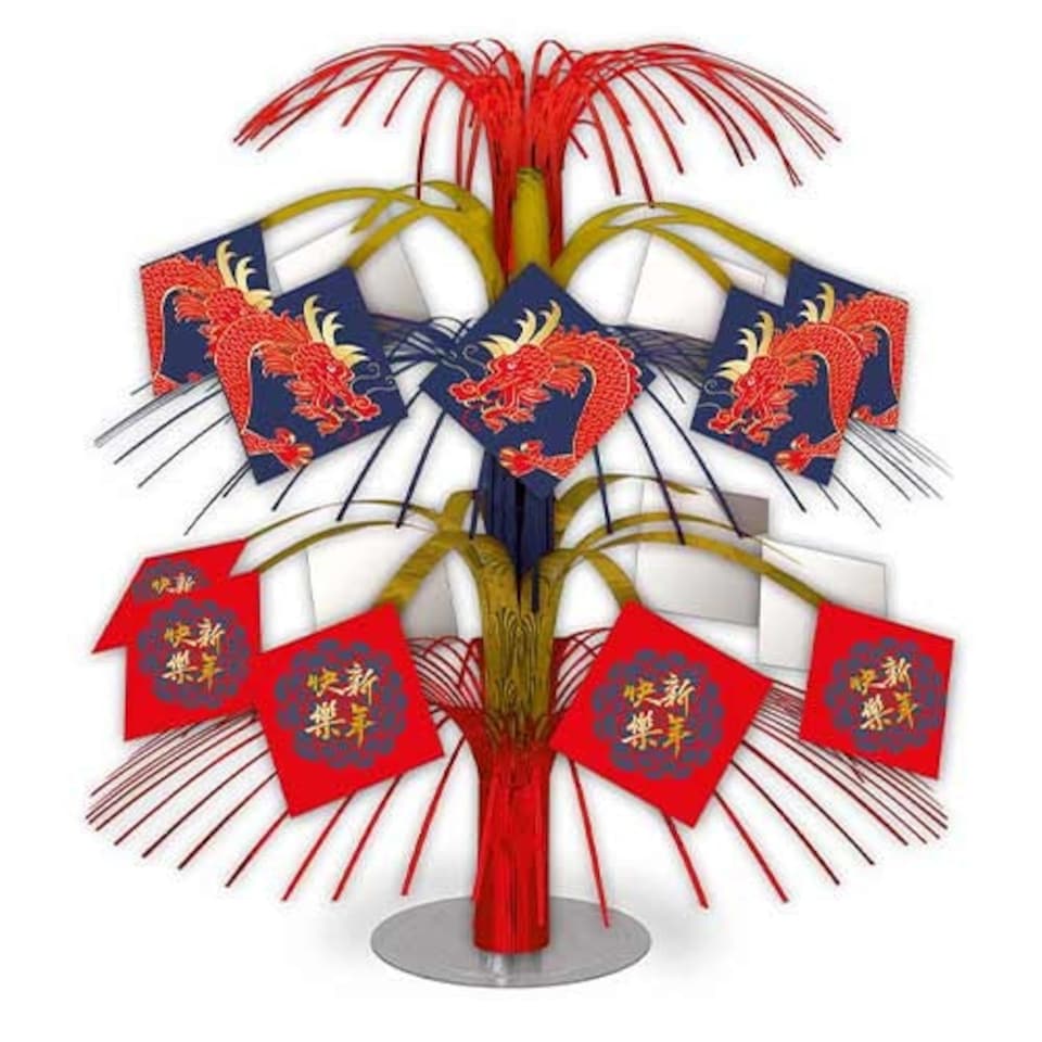 Chinese Lunar New Year Foiled Cascade Centrepiece Table Decoration 30cm