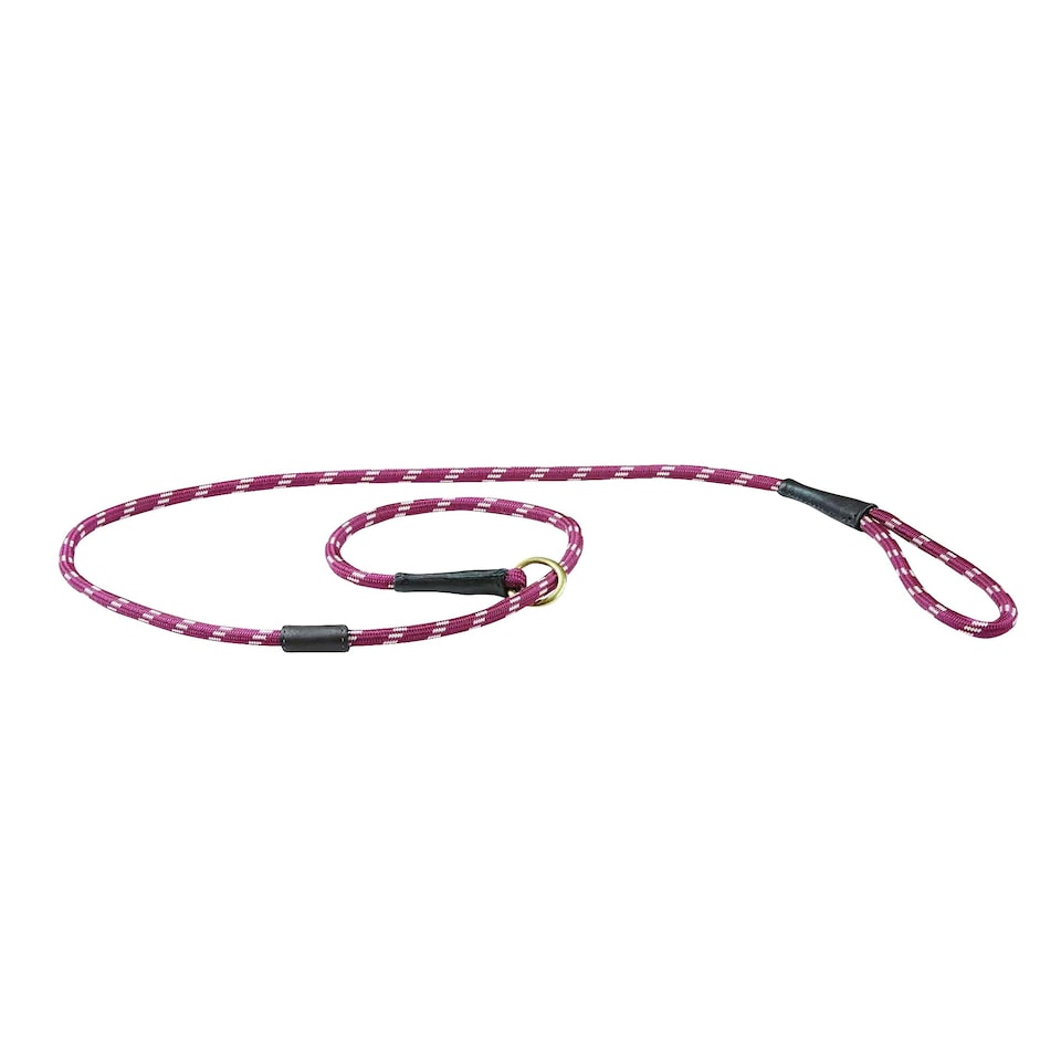 image 1 of Weatherbeeta Rope Leather Slip Dog Lead - Burgundy/Brown - 1.2m