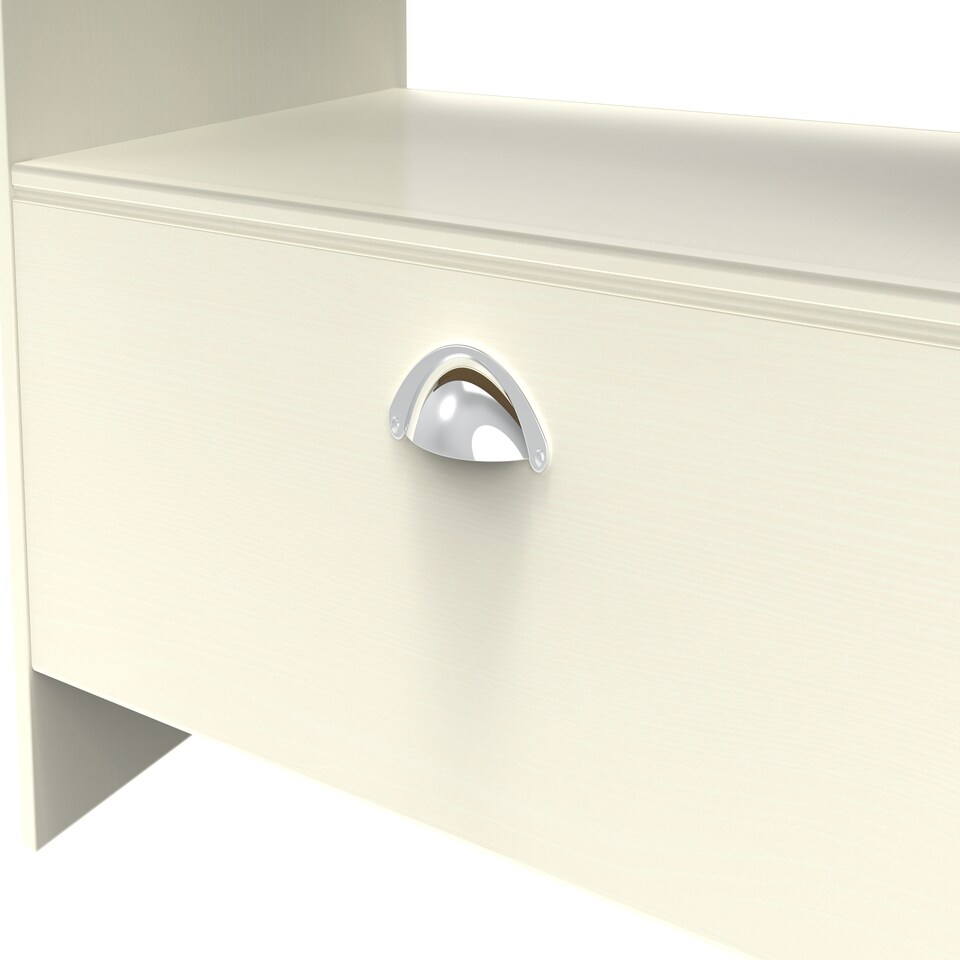 image 1 of Albert Bottom Drawer Coffee Table in Cream Ash & Riviera Oak (Ready Assembled) | Cream | Cream Ash & Riviera Oak