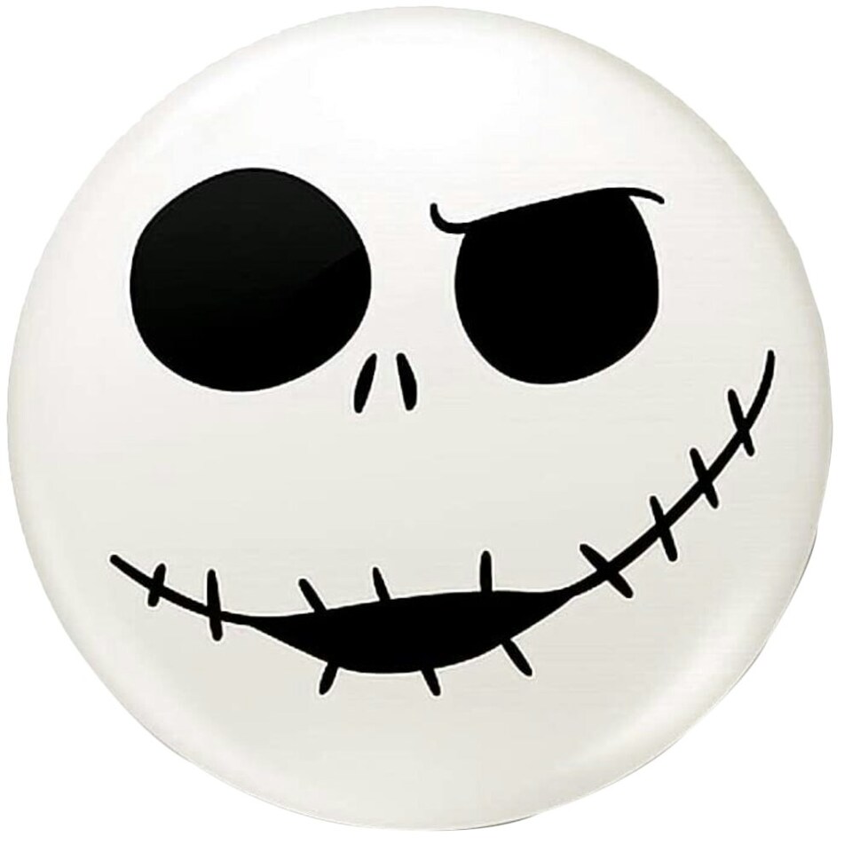 Nightmare Before Christmas Jack Skellington Badge - White/Black - One Size