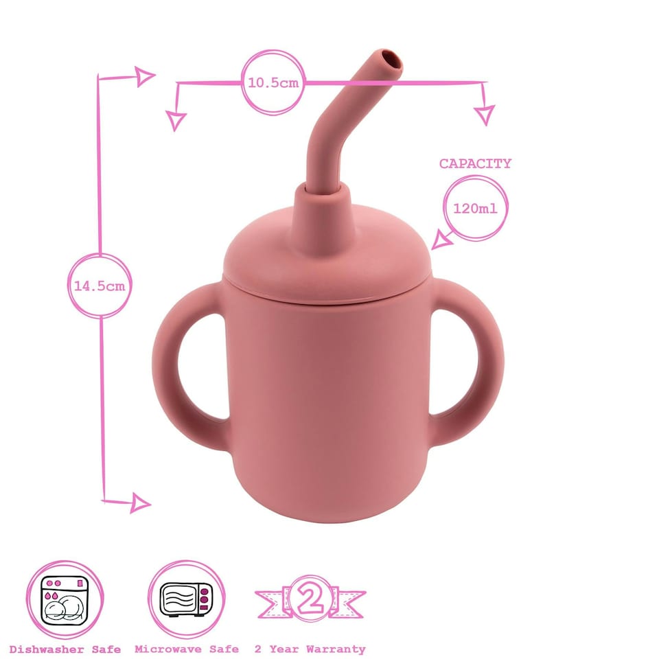 image 1 of Tiny Dining Baby Silicone Training Cup - 170ml - Dusty Rose Pink