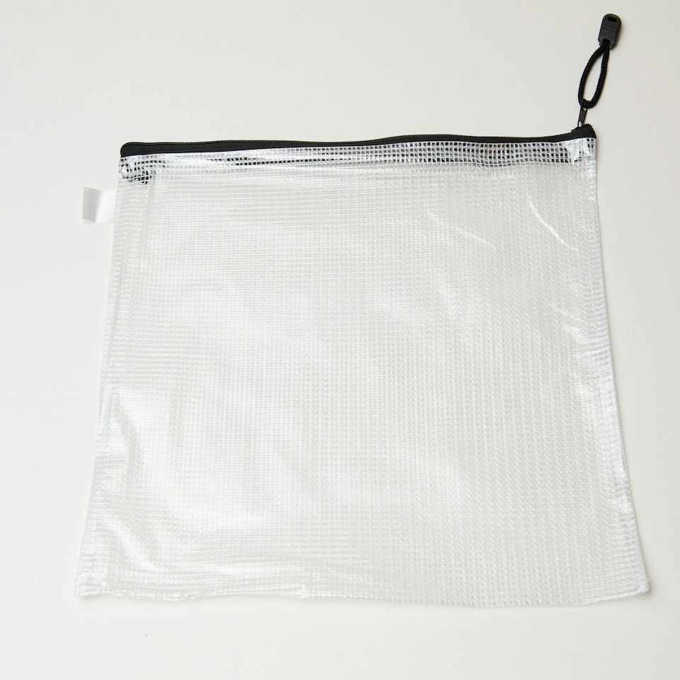 image 1 of Pack of 12 A3 Black Zip Strong Mesh Bags - Tough Waterproof Storage