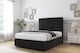 image 3 of Sloomy Lisbon Black Plush Divan Bed Base 2 Drawers Foot-End With 54 Inch Floor Standing Headboard & 12 Inch Matching Footboard | Black | Black | King | 1
