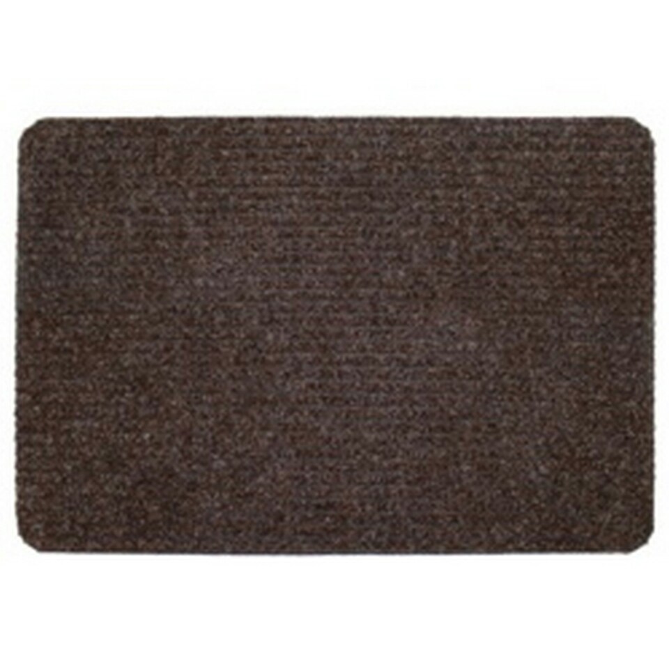 Groundsman Basic Ribbed Indoor Door Mat Dark Brown 50cm x 80cm