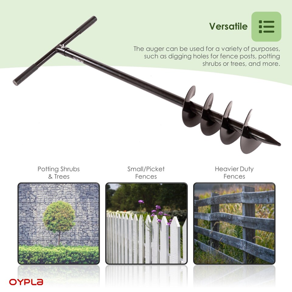 image 1 of Post Hole Fence Manual Hand Drill Digger Earth Auger 150mm 6