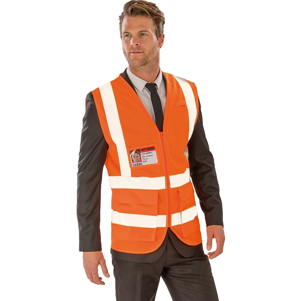 image 1 of SAFE-GUARD By Result Unisex Adult Executive Safety Vest - Fluorescent Orange - S