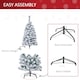image 6 of HOMCOM 4FT Prelit Artificial Snow Flocked Christmas Tree with Warm White LED Light, Holiday Home Xmas Decoration, Green White