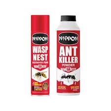 Nippon Ant Killer Powder 500g and Wasp Nest Destroyer Foam 300ml Fast Acting Indoor and Outdoor Insect Control
