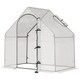 image 1 of Outsunny Walk-In Portable Greenhouse Mini Grown House Steel Frame Window White