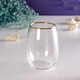 image 6 of Amber Tumbler Gold Rim Set Whiskey Glass Cocktail Goblet 570ml | Clear | Clear | Set of 12