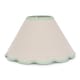 image 4 of ValueLights Florie Natural Linen Large Tapered Lamp Shade with Scallop Green Trim with LED Bulb Green