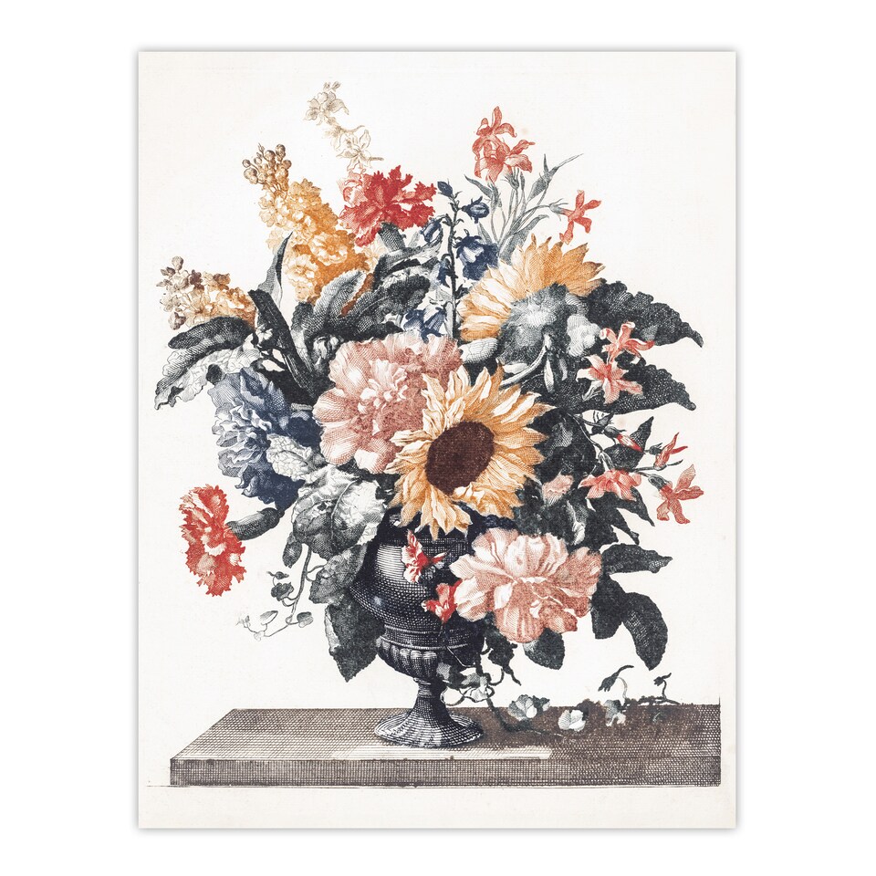 image 1 of Stone Vase Bouquet With Sunflowers Teyler Huge Wall Art Poster Print