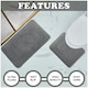 image 7 of VELVETIO Bath Mat Set Greek Pattern Anti Slip Memory Foam Toilet Rug Green | Sage Green