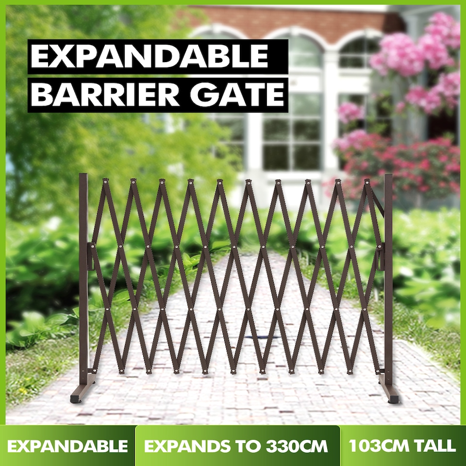 image 1 of Security Gate Pet Baby Metal Barrier Garden Indoor Outdoor Expandable  3.3M