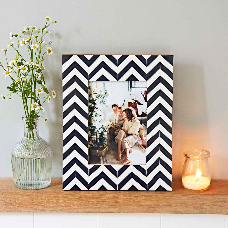 image 1 of Neha Chevron Patterned Photo Frame