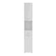 image 3 of Ice Cave Narrow Bathroom Storage Cabinet with 2 Doors & 1 Drawer with Silver Handles in White with White High Gloss Fronts