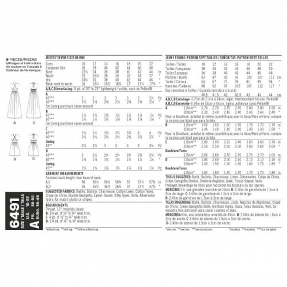 image 1 of New Look 6491 Paper Sewing Pattern – Women’s Dress, Size A (10–12–14–16–18–20–22), Intermediate