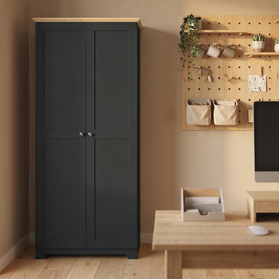 image 1 of HOMCOM 172cm Wooden Storage Cabinet Cupboard With 4 Shelves Black