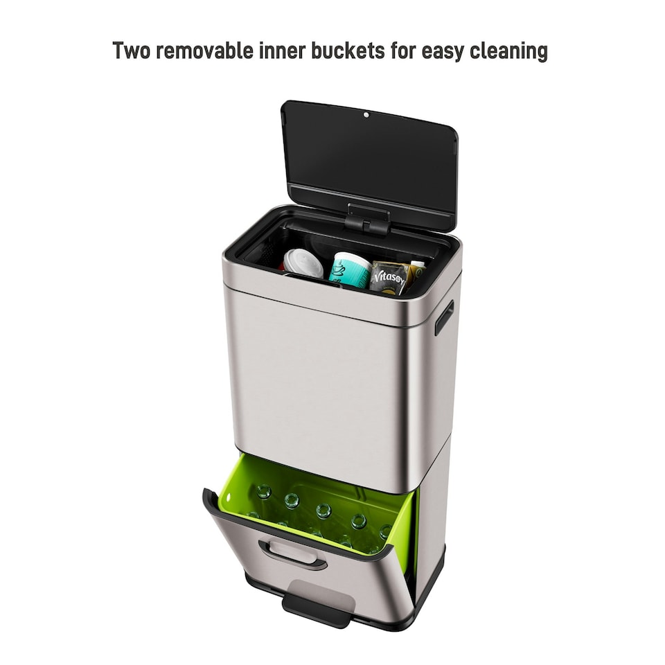 image 1 of Himalaya Recycling Sensor Bin 35L+25L Silver