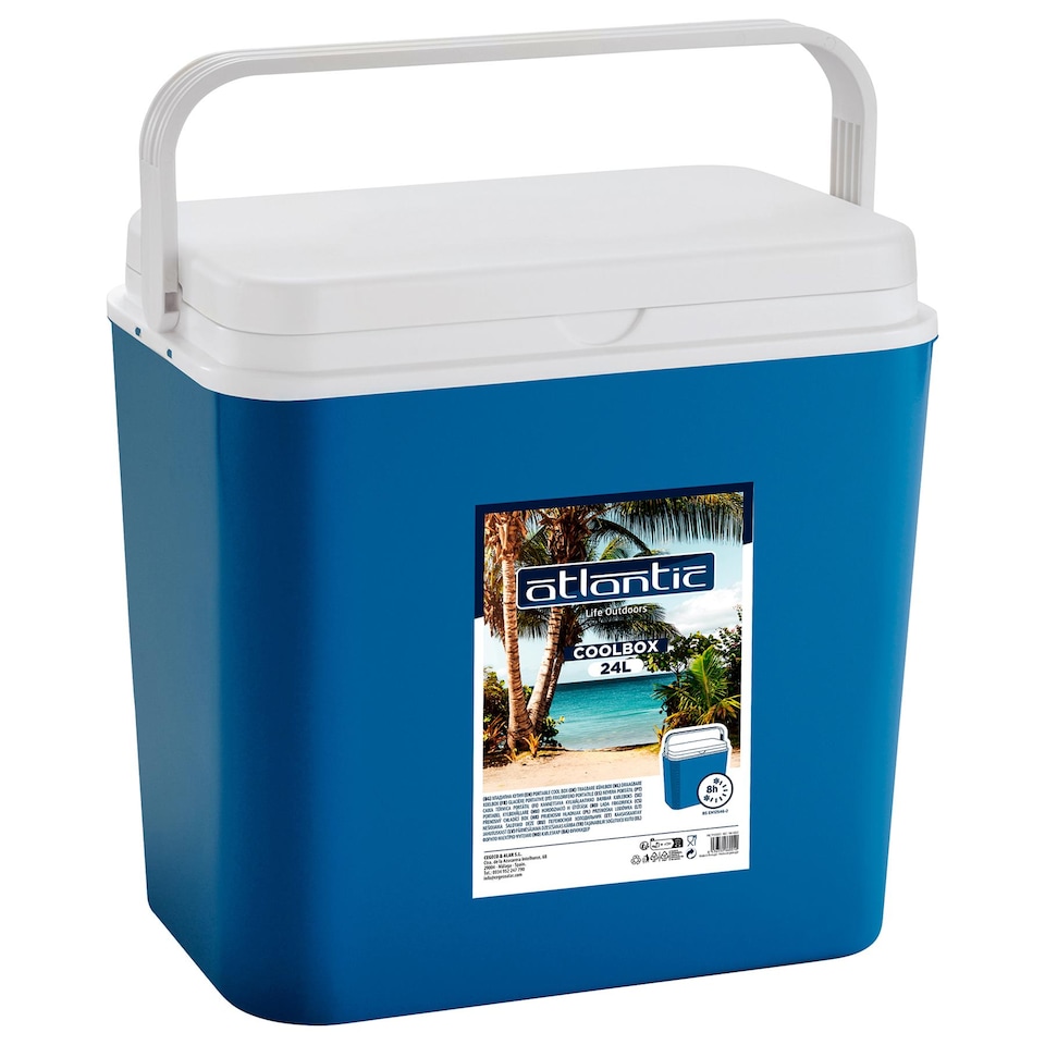 image 1 of Atlantic Blue 24L Cool Box - Large Insulated Camping Picnic Portable Travel Car Ice Food Cooler Freezer Fridge Storage Coolbox