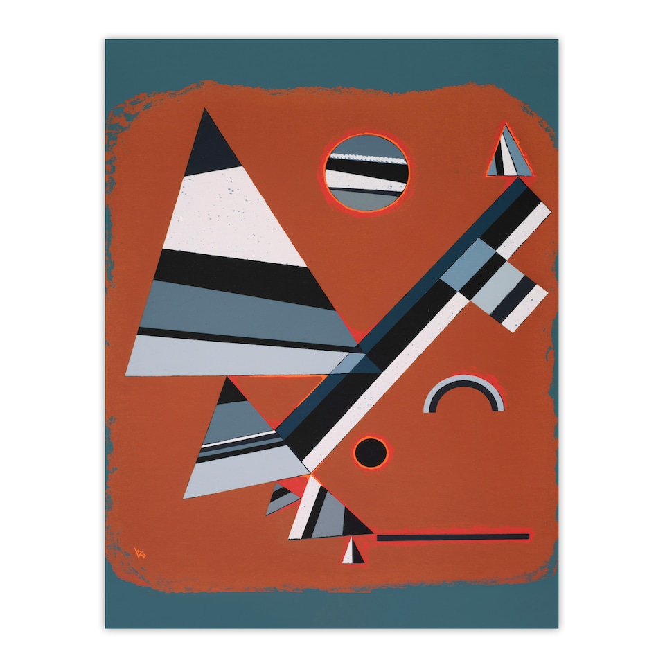 image 1 of Wassily Kandinsky Framed Wall Art Print Gris Grey Abstract Painting Home Décor