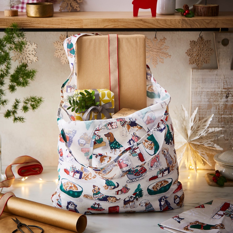 image 1 of Ulster Weavers Merry Mutts Packable Bag Red