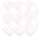 image 1 of Clear Biodegradable Latex Balloons With Pink Tissue Confetti - Pack of 6