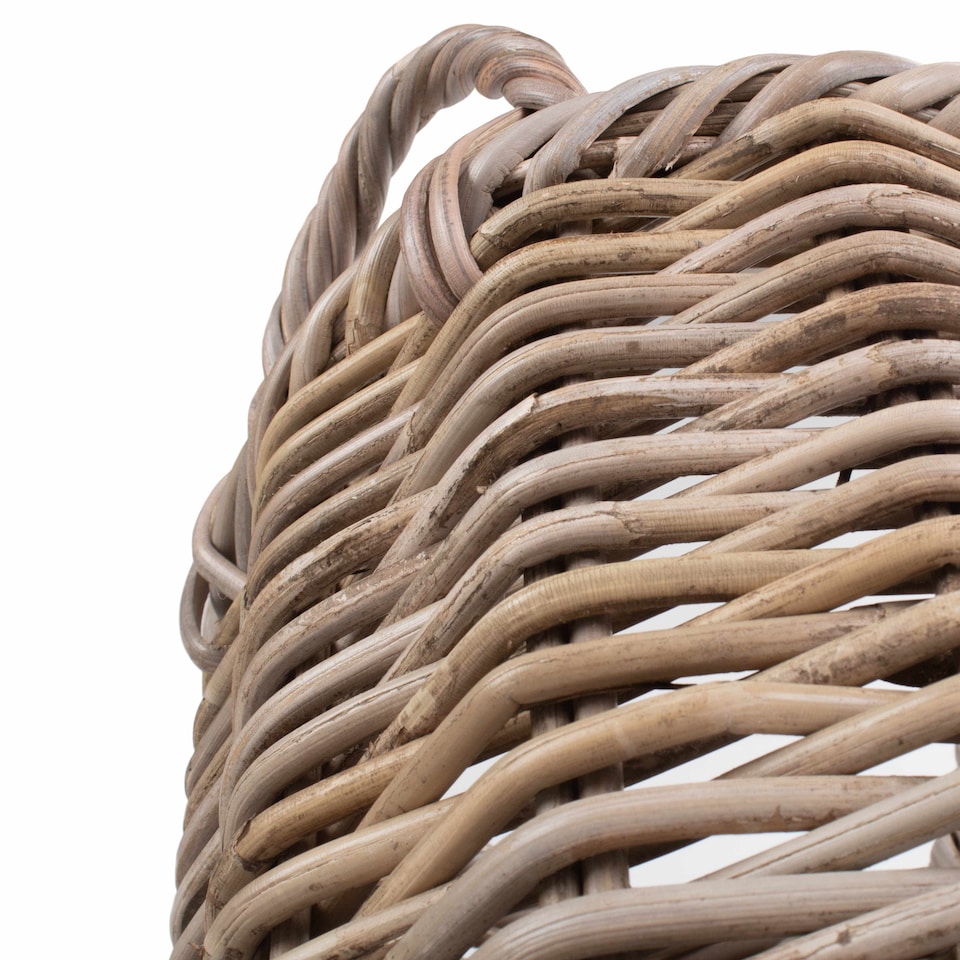 image 1 of Round Rattan Umbrella Basket | Grey | Grey | One Size