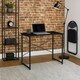 image 5 of Harbour Housewares Wooden Computer Desk & Chair Set - Black/Black | Black | Black/Black