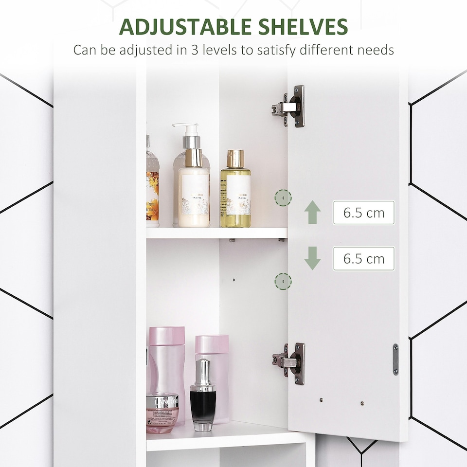 image 1 of HOMCOM Storage Cabinet For Bathroom Bedroom Freestanding w/Door Cupboard&Shelves