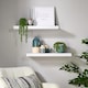 image 3 of Floating Storage Shelf Wall Mounted Wooden CD DVD Book Shelves Home Living Room | White