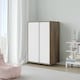 image 2 of URBNLIVING 2 Sliding Door Wardrobe 120cm Freestanding Unit | Multi | Oak Carcass + White Doors | 1