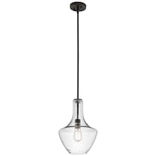 Everly 1 Light Small Dome Ceiling Pendant Light Bronze, E27
