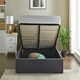 image 2 of 5ft King Size Ottoman gas liftup storage bed frame,fabric upholstered, dark grey,buttoned back,curved bed frame,bedstead