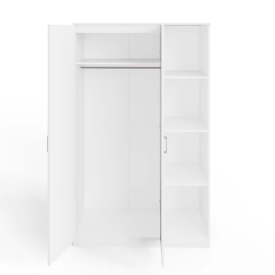 image 1 of Bailey 2 Door 4 Shelf Wardrobe | White | White