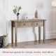 image 6 of Vida Designs Panama 2 Drawer Console Table With Shelf, Solid Pine Wood