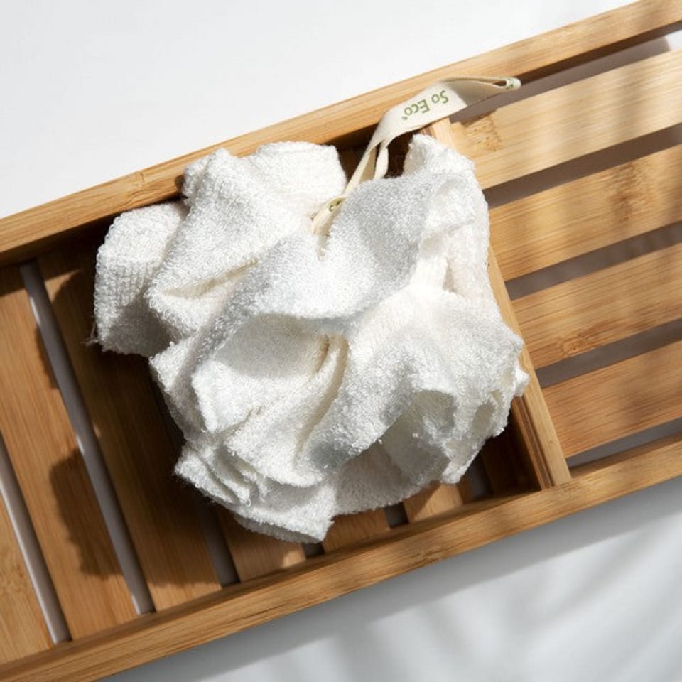 image 1 of So Eco Bamboo Bath & Shower Pouf
