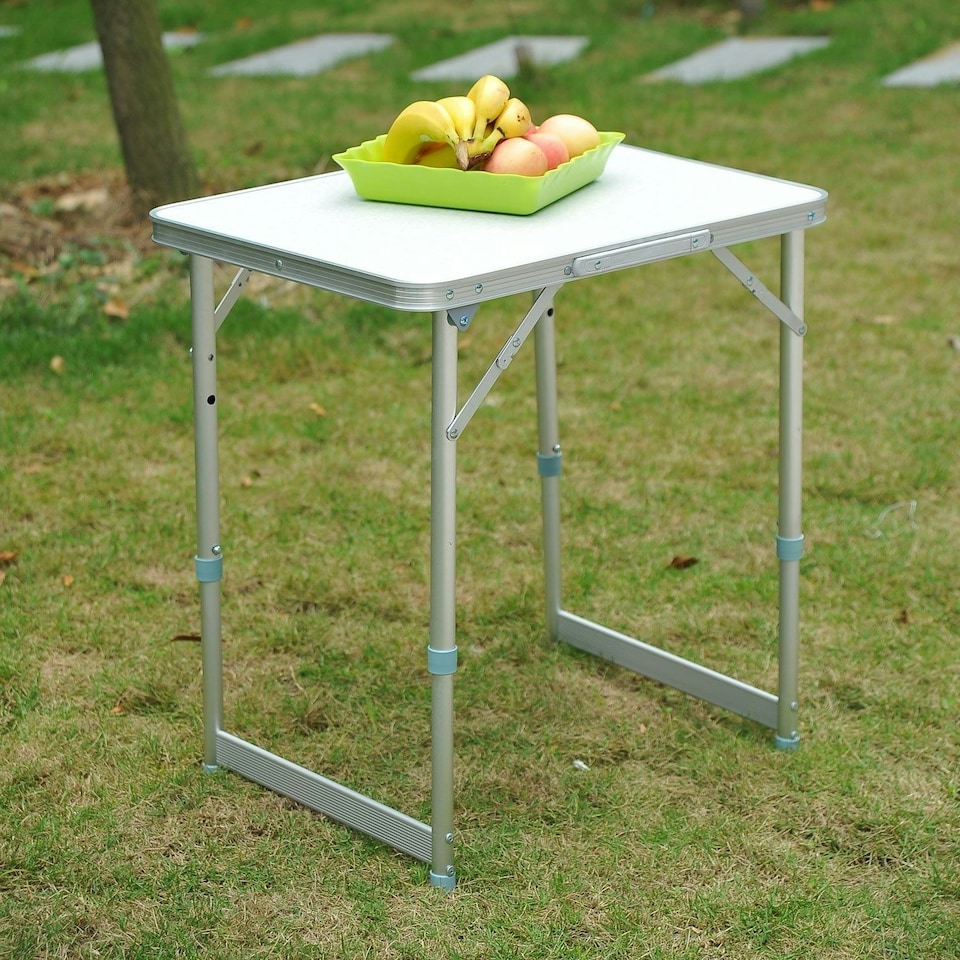 image 1 of Outsunny Garden Aluminium Table Folding Picnic Table for Camping