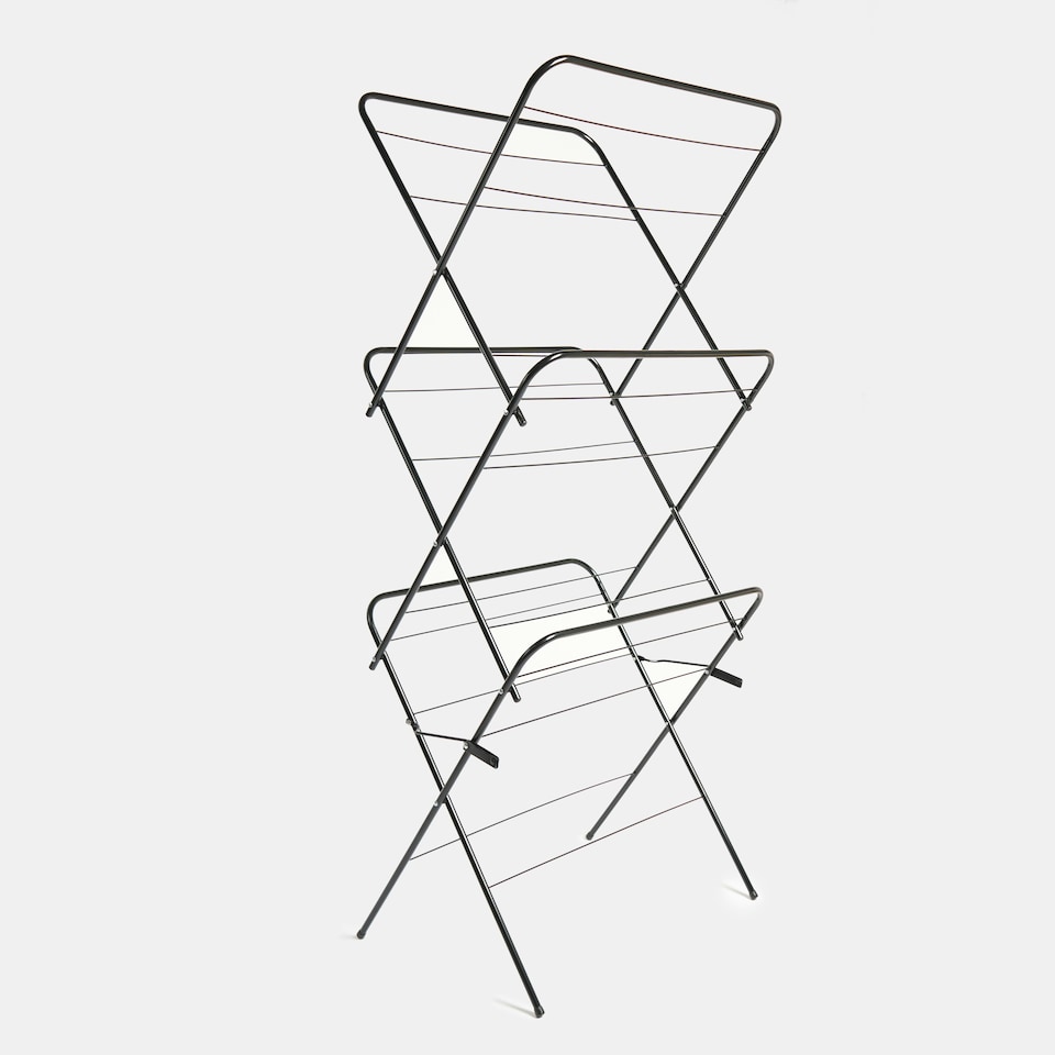 image 1 of OHS 3 Tier Clothes Dryer Airer Foldable Clothing Rack Washing Line Drying Horse 15m