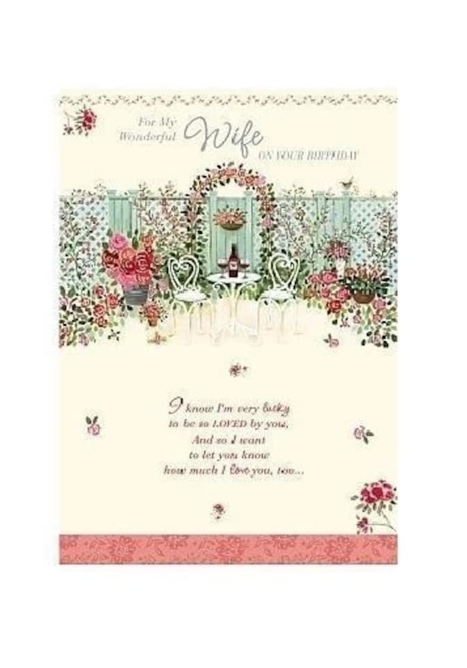 image 1 of For my Wonderful Wife Happy Birthday - Birthday Greetings Card