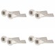 image 1 of Golden Grace 4 Pairs Modern Aura Design Premium Door Handles on Round Rose in Satin Nickel Finish Grey