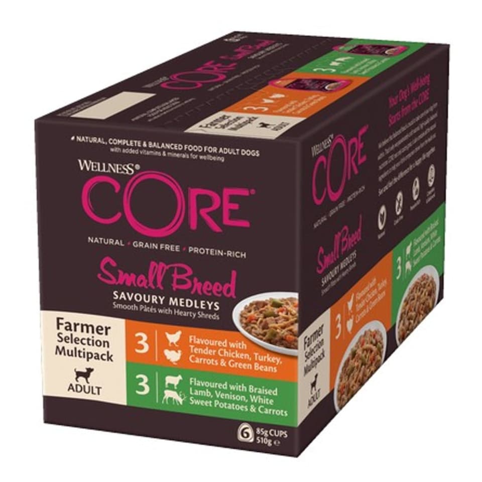 image 1 of Wellness CORE Dog Wet Small Breed Adult Savoury Medleys Farmer Multipack 6 x 85g