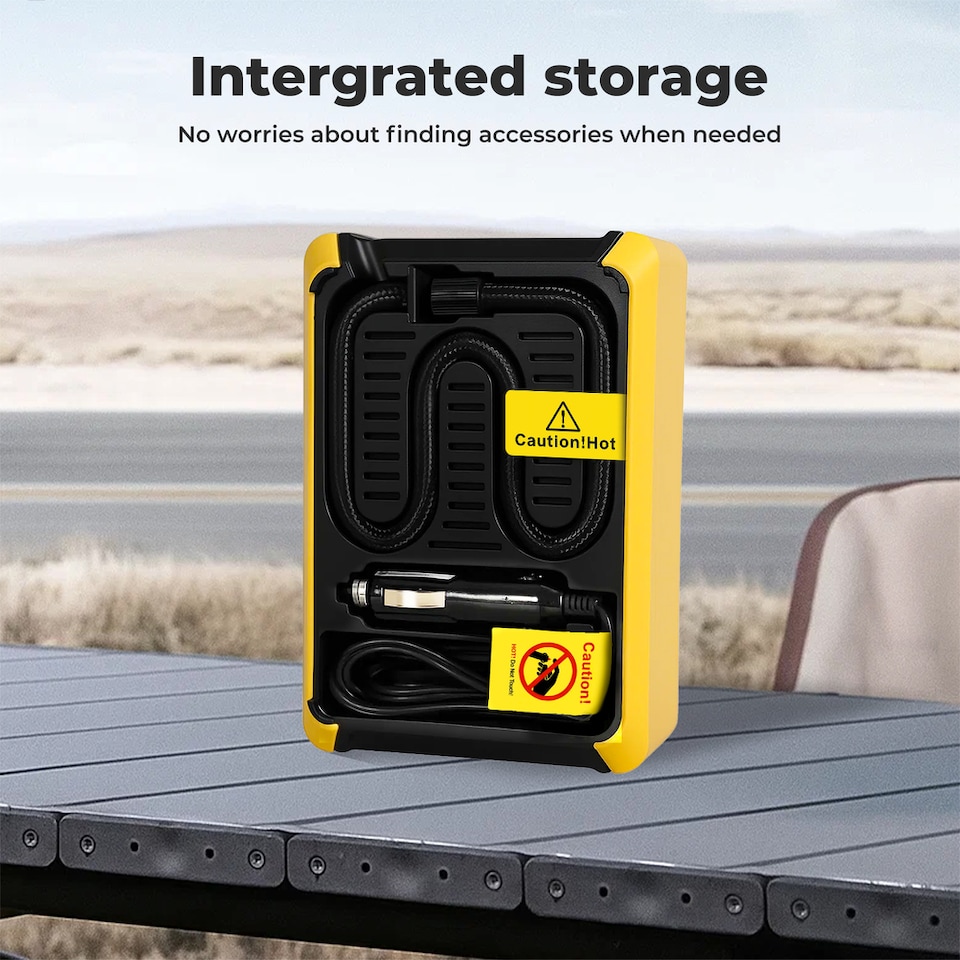 image 1 of 12V 150PSI Portable Air Compressor Dual Display LED Tire Inflator