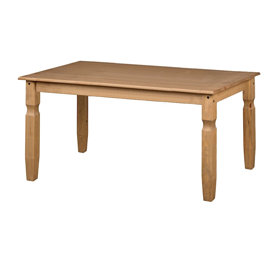 image 1 of Premium Corona Rectangular Dining Set with Table and 4 Chairs in Grey or Brown Waxed Pine - Solid Wood | Brown | Brown | 1