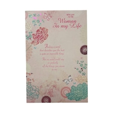 Woman In My Life Pastel Colored Floral design Mother's Day Card