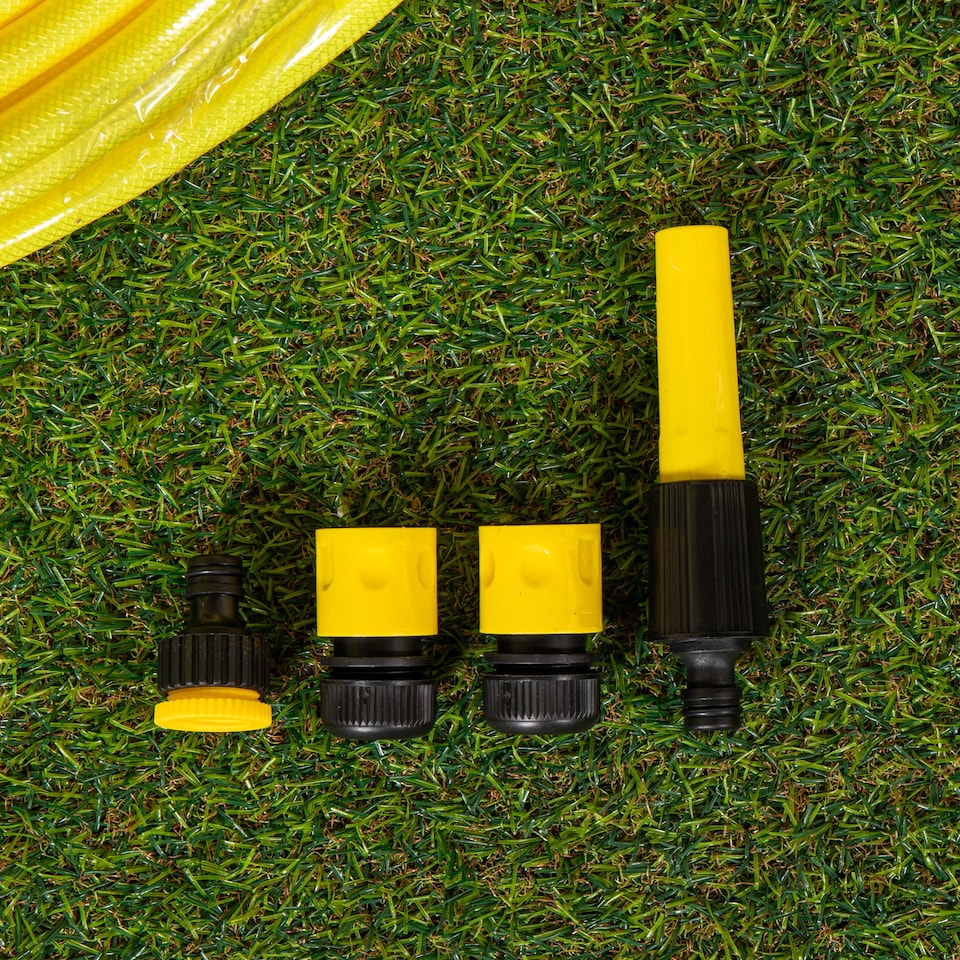 image 1 of 25m Professional Garden Hose Pipe / Hosepipe in Yellow with Fittings | Yellow | Yellow